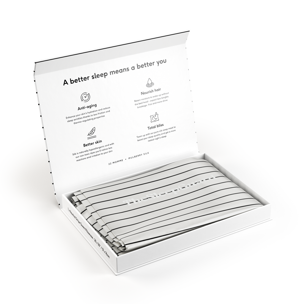 100% Mulberry Silk Pillowcase [22 Momme, 6A Grade] - Nautical Stripe, Standard Size