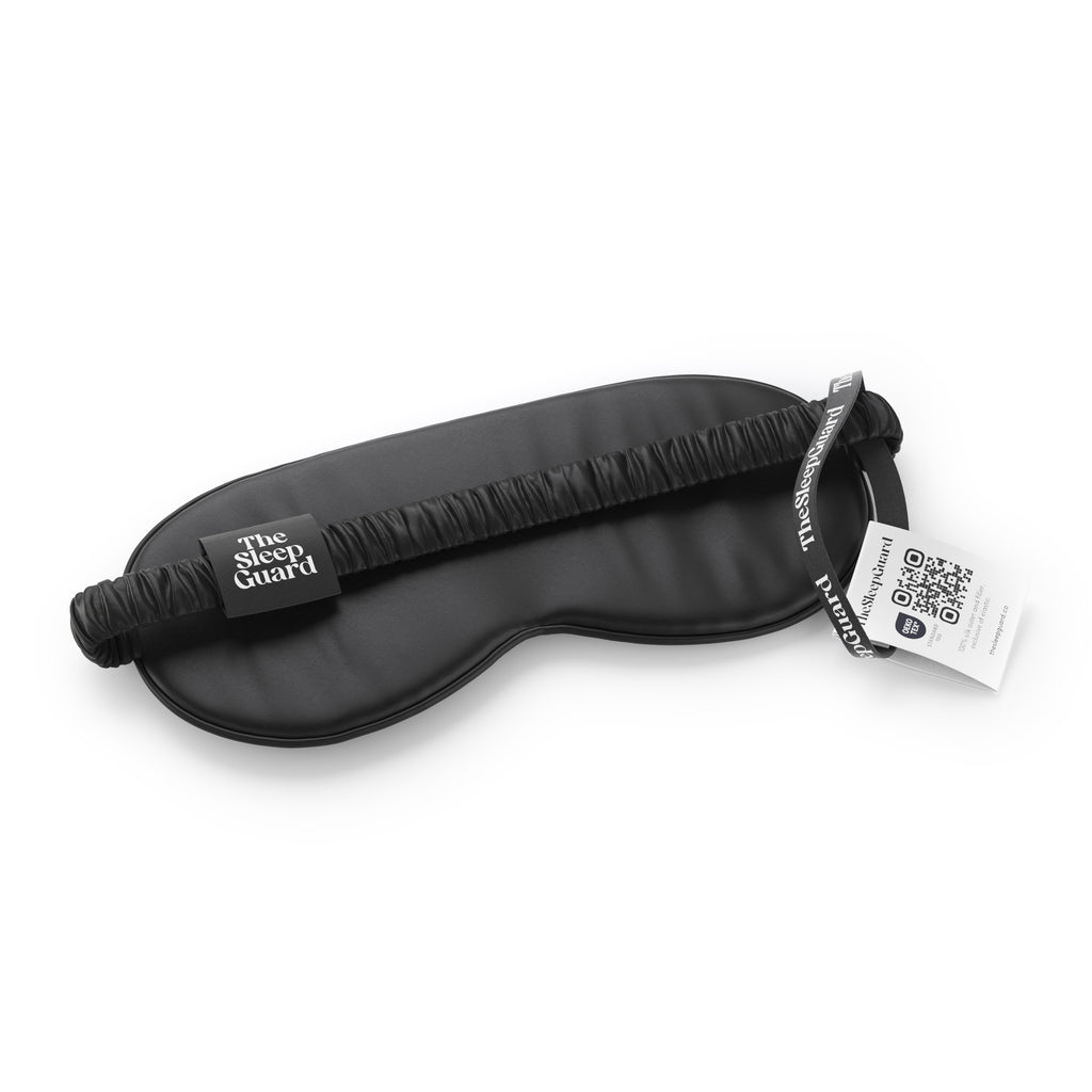 Pure Silk Sleep Mask [100% 6A Mulberry Silk, 22 Momme] - Noir Black